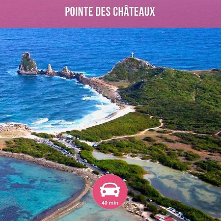 Le Sable Bleu - Evasion Tropicale A Sainte-Anne - Plage 5Min - Piscine - Parking - Logement Climatise - Vue Sur Les Palmiers - Parfait Pour Sejours En Famille Ou Entre Amis Exterior foto