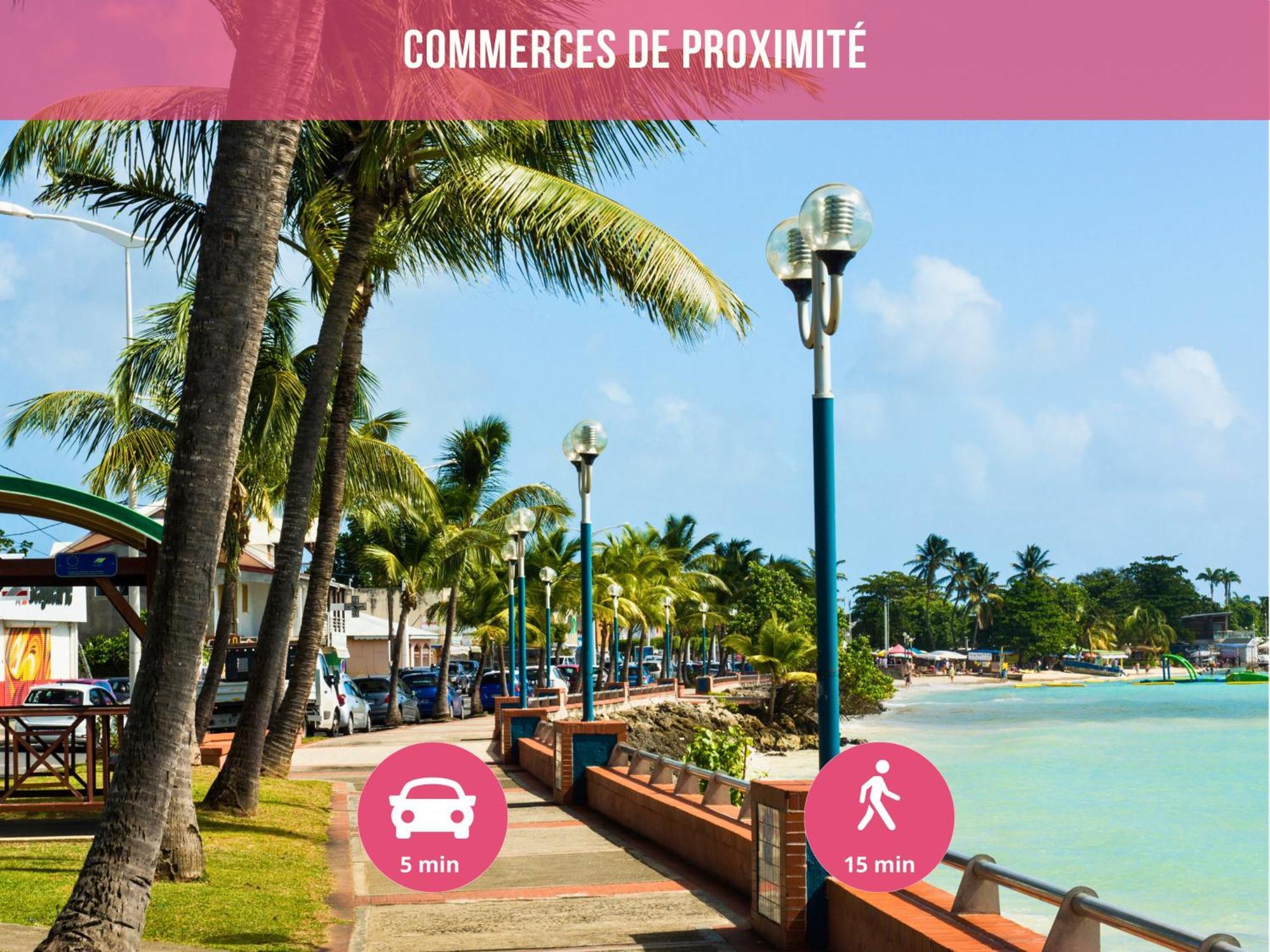 Le Sable Bleu - Evasion Tropicale A Sainte-Anne - Plage 5Min - Piscine - Parking - Logement Climatise - Vue Sur Les Palmiers - Parfait Pour Sejours En Famille Ou Entre Amis Exterior foto